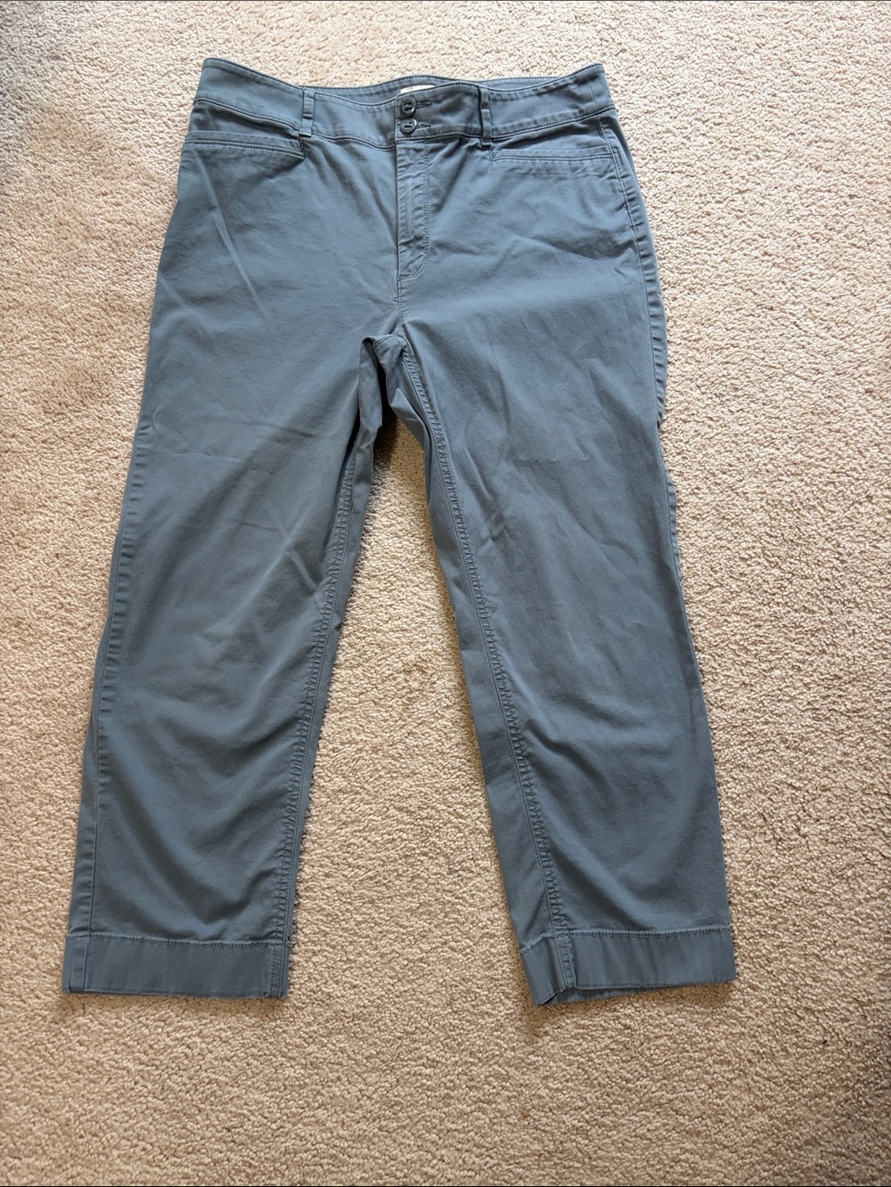 LOFT Women’s Slate Blue Straight Crop Pants